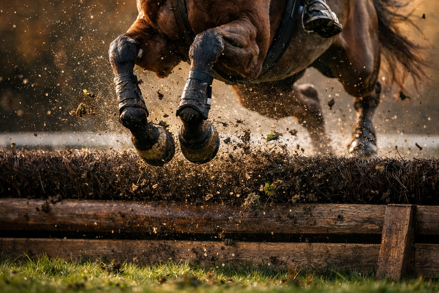 Obstacle de haies franchi en course